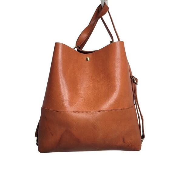 Vintage Minimalist Leather Convertible Backpack (Same design as Teddi Joelle) - Picture 7 of 11